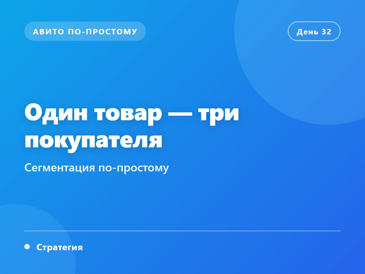 Один товар — три покупателя